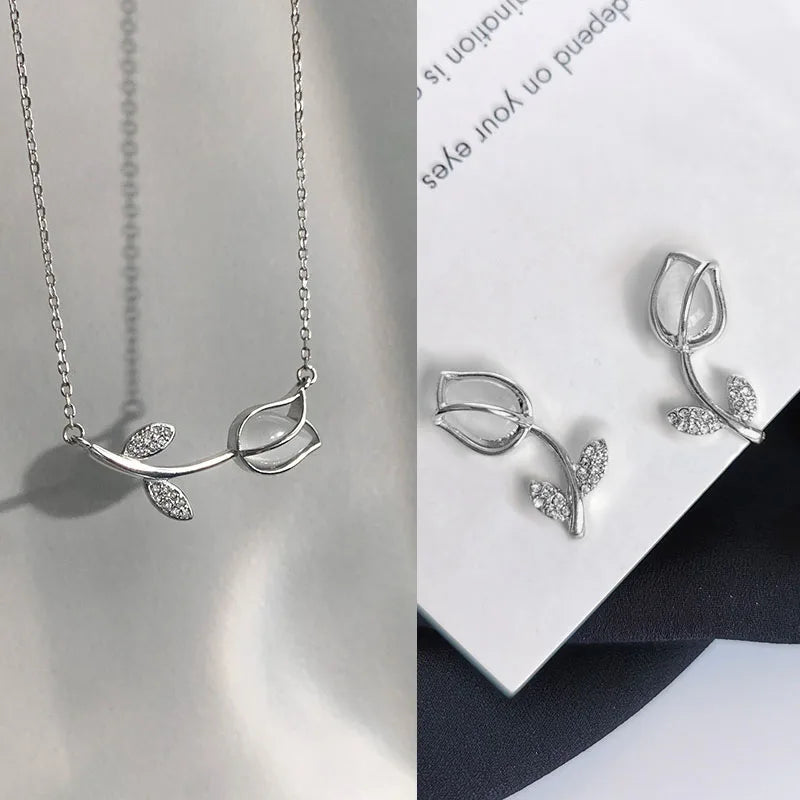Romantic Pink Cherry Blossom Clavicle Chain