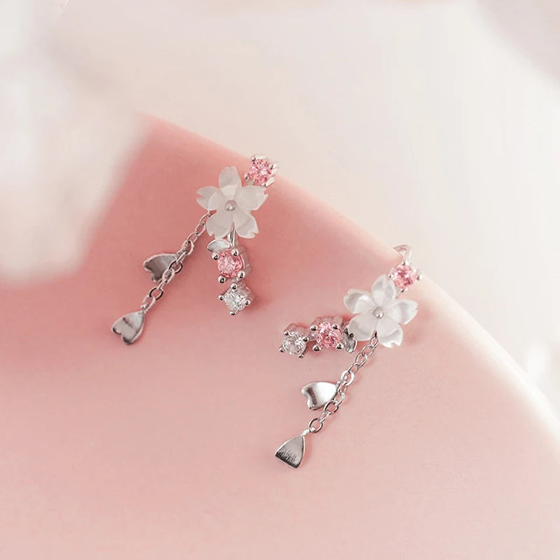 Romantic Pink Cherry Blossom Clavicle Chain